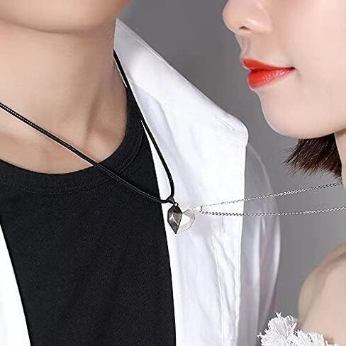 Anniversary Birthday Gifts for Couple Necklace Relationship Gift for Boyfriend and Girlfriend Magnetic Heart Necklaces for 2 Matching Necklace for Husband Wife Best Friends in Saudi Arabia