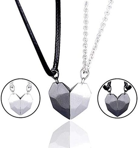 Anniversary Birthday Gifts for Couple Necklace Relationship Gift for Boyfriend and Girlfriend Magnetic Heart Necklaces for 2 Matching Necklace for Husband Wife Best Friends in Saudi Arabia