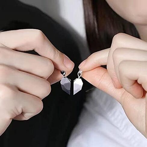 Anniversary Birthday Gifts for Couple Necklace Relationship Gift for Boyfriend and Girlfriend Magnetic Heart Necklaces for 2 Matching Necklace for Husband Wife Best Friends in Saudi Arabia
