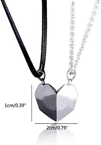 Anniversary Birthday Gifts for Couple Necklace Relationship Gift for Boyfriend and Girlfriend Magnetic Heart Necklaces for 2 Matching Necklace for Husband Wife Best Friends in Saudi Arabia