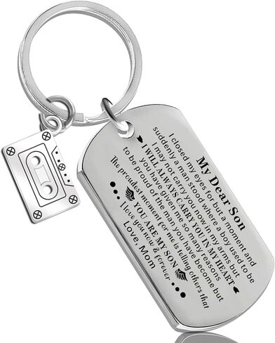 Fathers Day Son Gifts From Mom Inspirational Keychain Accessories For Boys Men Guys To My Son Birthday Gifts Unique Jewelry Best Son Gift Ideas Father's Day Gifts Christmas in Saudi Arabia