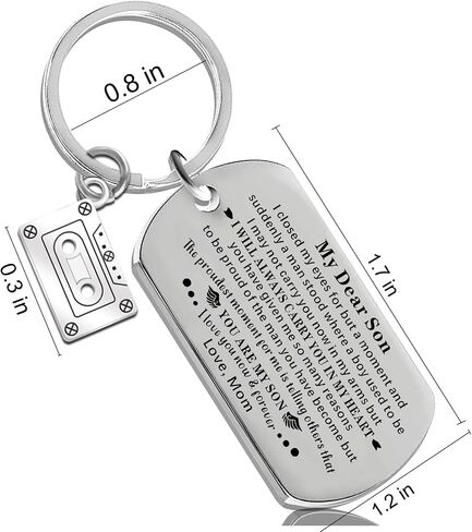 Fathers Day Son Gifts From Mom Inspirational Keychain Accessories For Boys Men Guys To My Son Birthday Gifts Unique Jewelry Best Son Gift Ideas Father's Day Gifts Christmas in Saudi Arabia