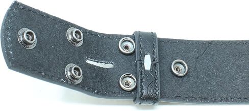 Leather Belt Strap with Dragon Scale Embossed Pattern 1.5" Wide with Snaps in Kuwait
