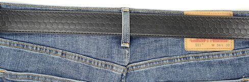 Leather Belt Strap with Dragon Scale Embossed Pattern 1.5" Wide with Snaps in Kuwait