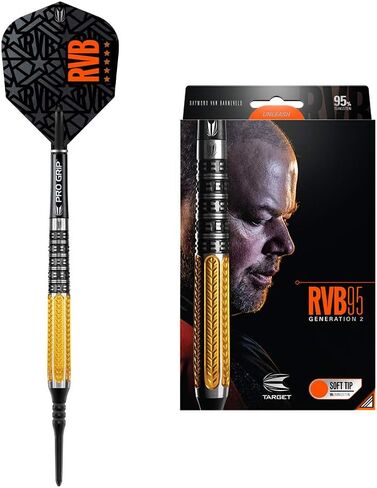 Target Darts Raymond Van Barneveld RVB 95 Gen 2 95% Tungsten Soft Tip Darts Set in Saudi Arabia