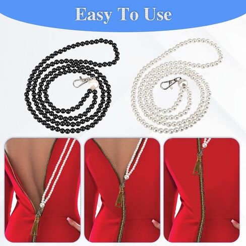 2 Packs Zipper Helper Pull for Dresses Dress Zip Puller, Zipper Assistant Zipping Up Down Dress and Boot, Zipper Extender for Dress Zipping Up Down Dress Yourself(Black White) in Saudi Arabia