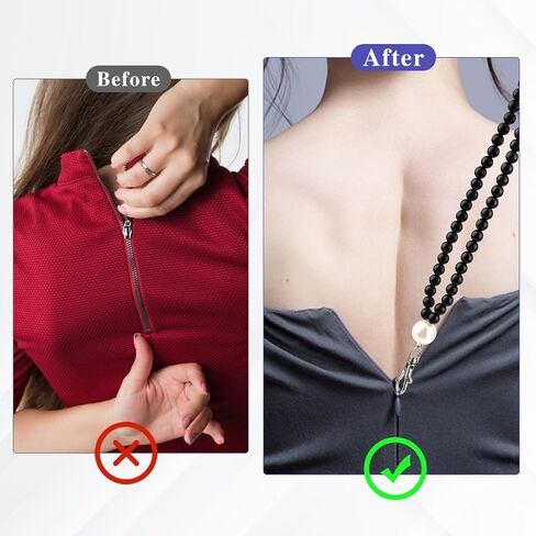 2 Packs Zipper Helper Pull for Dresses Dress Zip Puller, Zipper Assistant Zipping Up Down Dress and Boot, Zipper Extender for Dress Zipping Up Down Dress Yourself(Black White) in Saudi Arabia