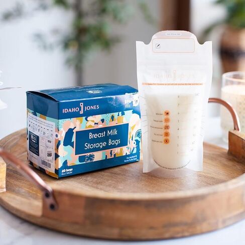 Breast Milk Bag, Fun Quotes Breastmilk Storage Bags with 5 Slogans (60 units, 8oz capacity) - Ideal for Freezer and Breastmilk Cooler Bag - Breast Milk Storing Bags with Secure Double Zip in Kuwait