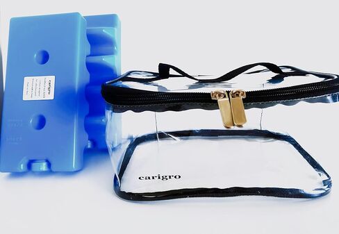 Ice Pack and Safety Case Set for Breastmilk Bags - carigro Brand - Insert for Breastmilk Cooler Bag (3 Items) in Saudi Arabia