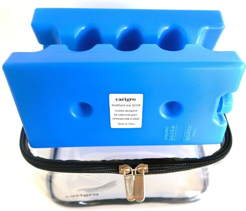 Ice Pack and Safety Case Set for Breastmilk Bags - carigro Brand - Insert for Breastmilk Cooler Bag (3 Items) in Saudi Arabia