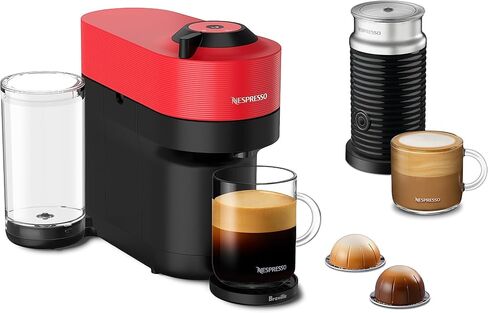 Nespresso Vertuo POP+ by Breville with Milk Frother, Red in Kuwait