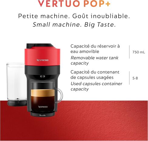 Nespresso Vertuo POP+ by Breville with Milk Frother, Red in Kuwait