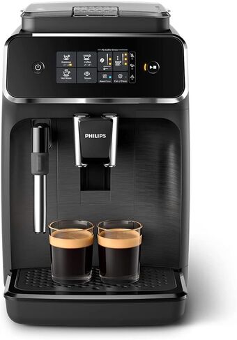 Philips 1200 Series Super Automatic Coffee Maker with Built-in Coffee Mill - Classic Milk Frother, Intuitive Touch Screen, Matte Black in Saudi Arabia