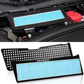 2PCS Air Intake Grille Cover + Air Intake HEPA Filter Compatible with Tesla Model 3 2023 2022 2021 Air Inlet Vent Covers A/C Internal Filter Vehicle Replacement External Accessories