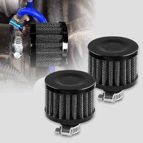 RYANSTAR RACING 2 PCS 12mm Air Filter Cold Air Intake Filter Breather Turbo Vent Universal Air Intake Filter Cleaner Black Compatible with car and Motorcycle