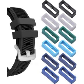 12PCS rubber silicone Watch Band keeper Holder loops Smartwatch Strap Retainer Fastener Rings Wristband Replacement Accessories