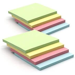 Sticky Notes 3" x 3 inch Yellow Stick On Note. Self Stick It Notes. Strong Sticking Square Stickies. Small Square Removable Memo Pad to Post in Office, Home, School. 12 Pads, 600 Sheets - Emraw