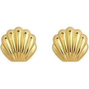 Gold Shell Earrings for Women 14k Gold Starfish Stud Earrings Big Pearl Seashell Earrings Beach Summer Beach Jewelry Gift for Girls Women