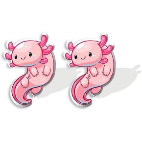 أقراط Axolotl الوردية اللطيفة للنساء والفتيات أقراط مجوهرات صغيرة على شكل حيوانات من الأكريليك الكرتوني كاواي