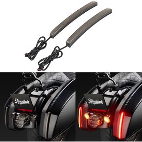 Advanblack Low Rider ST Clamshell Saddlebag Lights LED ضوء خلفي مناسب لـ Harley Low Rider S/ST - مدخن - إشارات الانعطاف الحمراء المتتابعة للجري/الفرامل