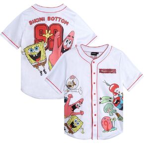 Nickelodeon Men's Spongebob Squarepants, Rugrats Baseball Jersey - Fashion Vintage Shirt - Jersey Top Men and Women (S-4XL)