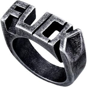 Stainless Steel Cool Statement Signet Ring FUCK Middle Finger Hip Hop Punk Biker Rings for Men Women
