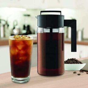 Cold Brew Coffee Maker With Lid And Infuser, 1300ML, black