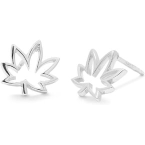 Boma Jewelry Sterling Silver Open Maple Leaf Stud Earrings