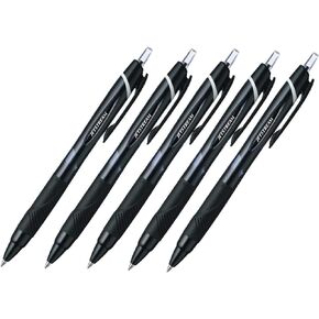 Uni-Ball Jetstream Extra Fine Point Retractable Roller Ball Pens,-Rubber Grip Type -0.7mm-Black Ink-Value Set of 5