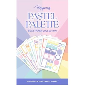 Rongrong Pastel Planner Stickers Book for Planners, Calendars, Journals and Projects – Functional Beautiful Pastel Colored Box Stickers – Scrapbook Accessories – 24 Pages