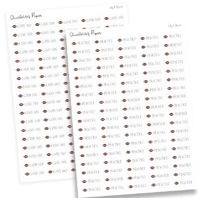 Micro Clear Practice and Game Day Stickers, .30" tall, Black Lettering, Modern Functional Planning Stickers (Football)