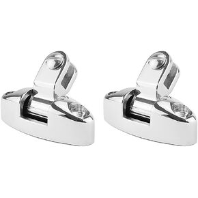 Stainless Steel Bimini Top 180° Adjustable Deck Hinge with Rubber Pad (Pack of 2)