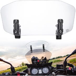 KEMIMOTO Motorcycle Windshield Upgraded Aluminum Metal Heightened Windshield Spoiler Clip Universal Adjustable Extension Clips Windshield Extension Cleaning