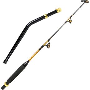 Bent But Fishing Rods Saltwater, Deep Sea Fishing Pole with Swivel Tip for Offshore and Big Game Fishing