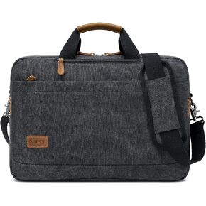 Faux Leather Messenger Bag for Men | 17-17.3 Inch Leather Mens Laptop Bag Leather Briefcasen Convertible Backpack 3 in 1 Computer Handbags Work Bag Shoulder Crossbody Bag Office | Vintage Brown