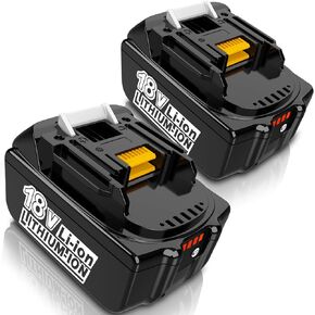 2 Pack 18V BL1860B 6.0Ah Li-ion Replacement Batteries Compatible with Makita BL1860 BL1850B BL1850 BL1840 BL1840B BL1830B BL1830 BL1815 BL1815B LXT400 with LED Indicator