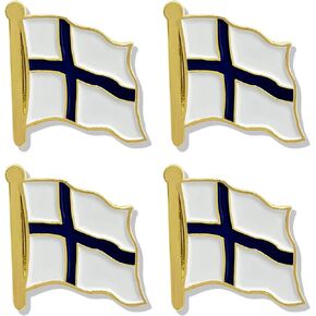 4 Pack Finland Flag Lapel Pin - Finnish Flags Pins Lapel Hat Backpacks Suit Decoration & Men Women Waving Patriotic Enamel Metal Badge Souvenir