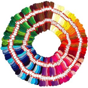 Embroidery Floss Rainbow Color 50 Skeins Per Pack Cross Stitch Threads Friendship Bracelets String Embroidery Thread Cotton Floss Bracelet Yarn Crafts Floss by ZIBELL
