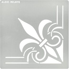 Aleks Melnyk No.252 Metal Stencil, Fleurs de LYS Symbole, French Fleur-de-lis, Lily Flower, Ornament, Vintage, Patterns, Border, Template for Wood Burning, Pyrography Engraving, Crafts, Art