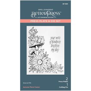 Spellbinders Autumn Floral Press Plate & Die Set, Metal