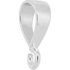 1PC Sterling Silver Slider Pendant Clasp Bail Connector with Open Loop