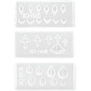 3Pcs 3D Nail Art Molds, Mini Size Silicone Carving Mold, Rose Flower Template Acrylic Gel Resin Mold for Jewelry Pendant Making, DIY Nail Tools Handmade Craft Resin Mold Women Nail Accessories