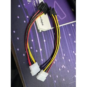 4 Pin Male IDE Molex to 15 Pin Female Dual SATA Power Splitter Adapter Cable 18AWG Copper Serial ATA Hard Drive Extension Cable (20cm) 2 Pack