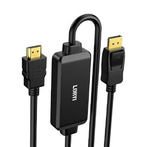HDMI to DisplayPort Cable, 6.6ft HDMI to DP (Male to Male), Unidirectional HDMI in to DP Out Converter Adapter, Compatible with 360/PS4/PS5/Mac Mini, PC to Monitor