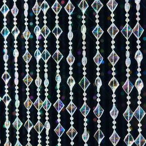 Acrylic Crystal Beaded Curtain 35.5x79inches 45 Strands Bead String Curtains Hanging Door Beads Wave Pattern Hanging Room Divider for Doorway Window Bedroom Home Decor