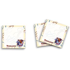 Sticky Notes 3 Pack 3"x3" 50 Sheet Count Per Pad, Bulldog, Cute Funny Memo Note Pads Stationery Journal Planner Paper