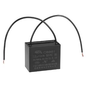 uxcell Ceiling Fan Capacitor CBB61 12uF 350V AC 2 Wires Metallized Polypropylene Film Capacitor 48x38x26mm for Electric Fan Pump Motor Generator