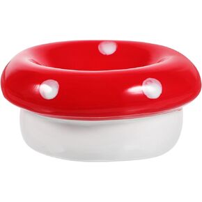 Ipetboom Ceramic Bowl Mushroom Kitten Food Bowl Guinea Pig Bowl Ceramics Water Bowl Feeding Tray Porcelain Nest for Rabbit Guinea Pig Hedgehog Squirrel.