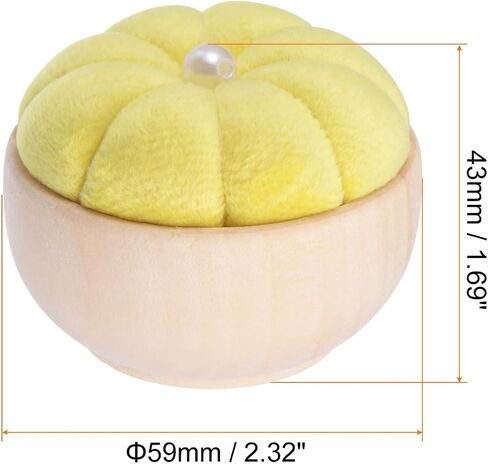 HARFINGTON 2Pcs Pin Cushion Wooden Base Needle Pincushion Cute Small Pins Holder with Vertical Wooden Bowl for Sewing Quilting Needlework DIY Crafts, Cream in Saudi Arabia