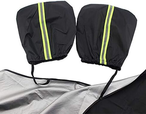 مظلة للزجاج الأمامي مع مساحة تخزين مع أغطية مرايا جانبية، تحمي الزجاج الأمامي والمساحات من المطر الحراري للشمس، تناسب أي مركبة، طراز خفيف الوزن لسهولة الاستخدام (80 بوصة × 47 بوصة) in Kuwait